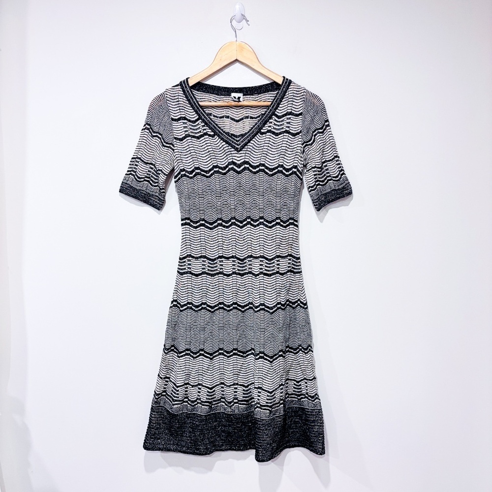 MISSONI Brown Sparkly Crochet‎ Zigzag Dress